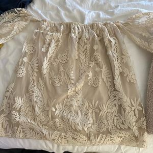 Audrey lace off the shoulder mini dress